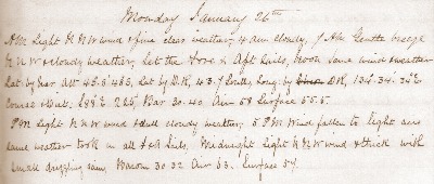 26 January 1880 journal entry